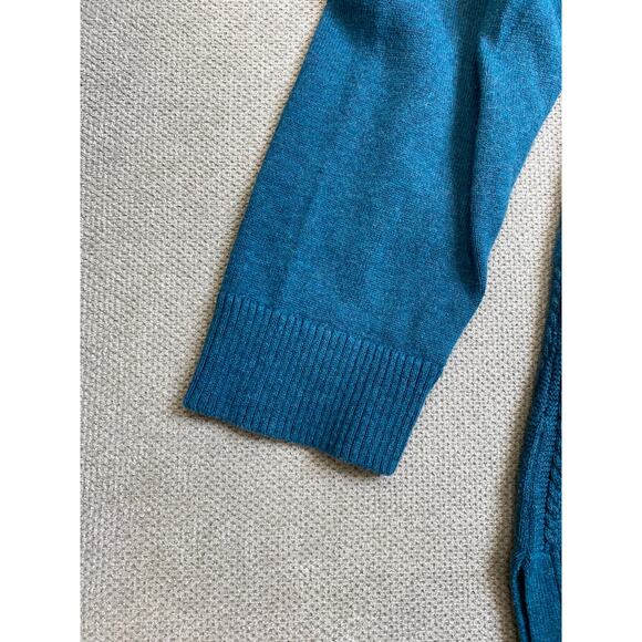 Talbots Women's Cable Knit V-Neck Sweater, Large, Teal Blue - Picture 9 of 9